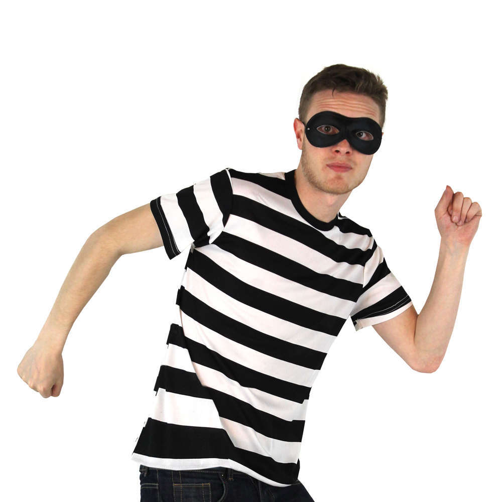 Men's Storybook Burglar Costume - Short Sleeve Top & Mask