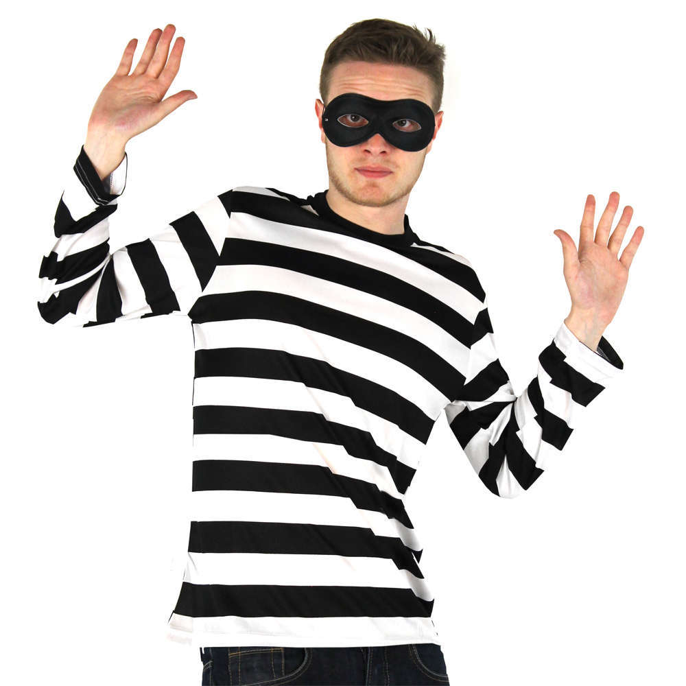 Men's Storybook Burglar Costume - Long Sleeve Top & Mask