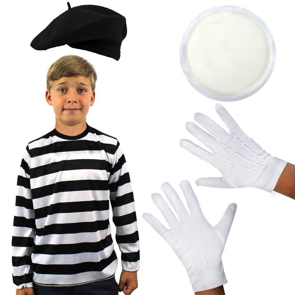Childs French Mime Costume - Black