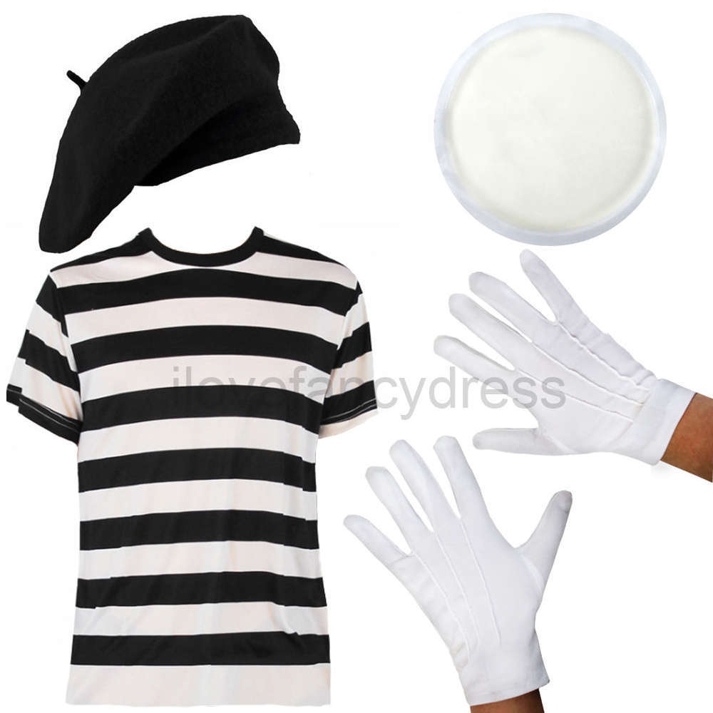 Adult French Mime Costume - Black
