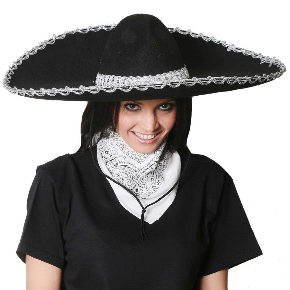 Black Sombrero and Paisley Bandana