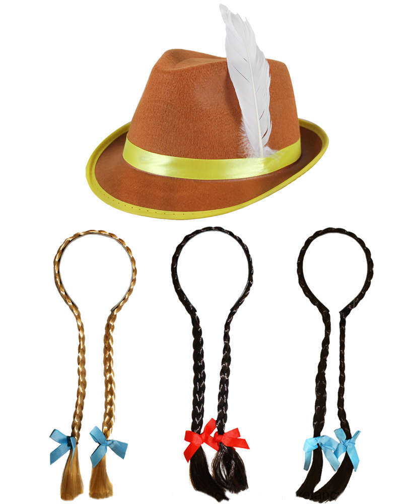Brown Bavarian Hat with Plaits