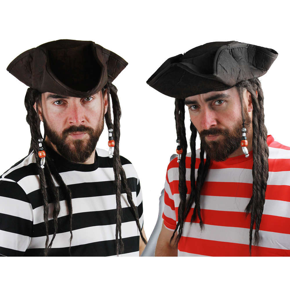Caribbean Pirate Hat with Attached Deadlocks