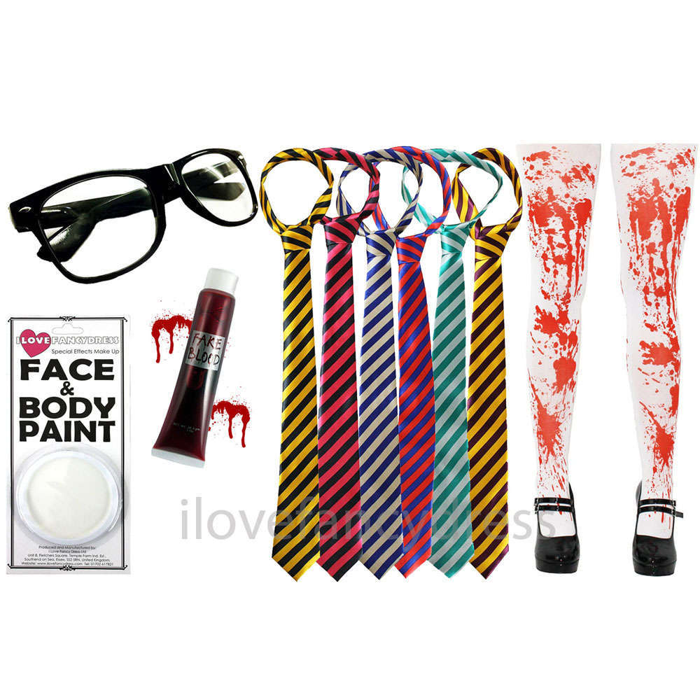 Zombie Halloween School Girl with Tights