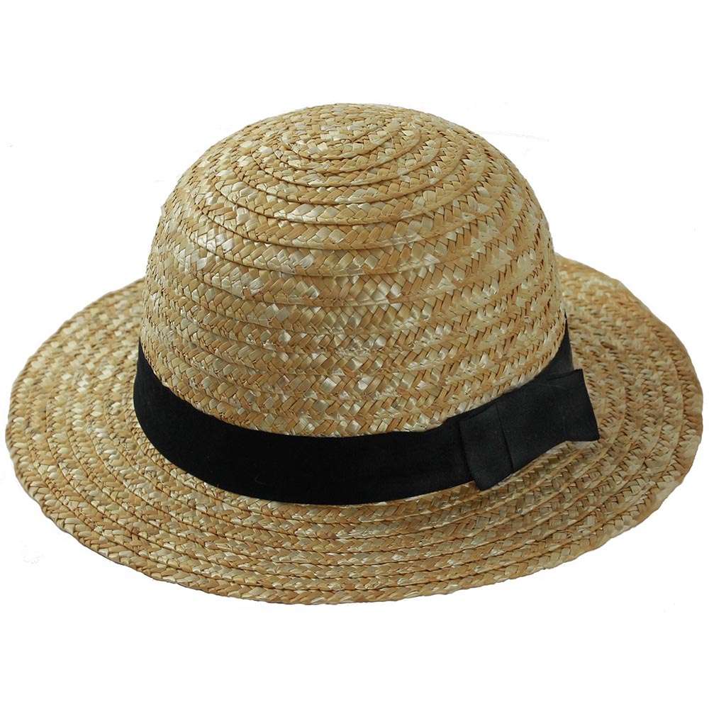 Quality Round Top Straw Boater Hat