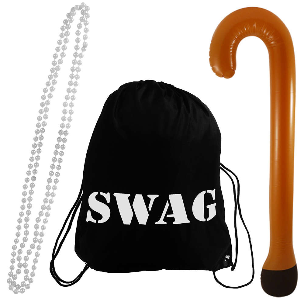 Storybook Accessory Set - Necklace, Inflatable Walking Stick & Swag Bag