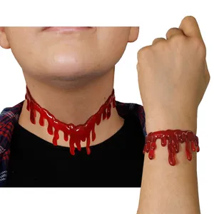 Dripping Blood Necklace + Bracelet