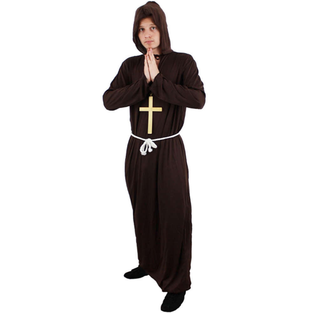 Adults Brown Medieval Monk with Cross