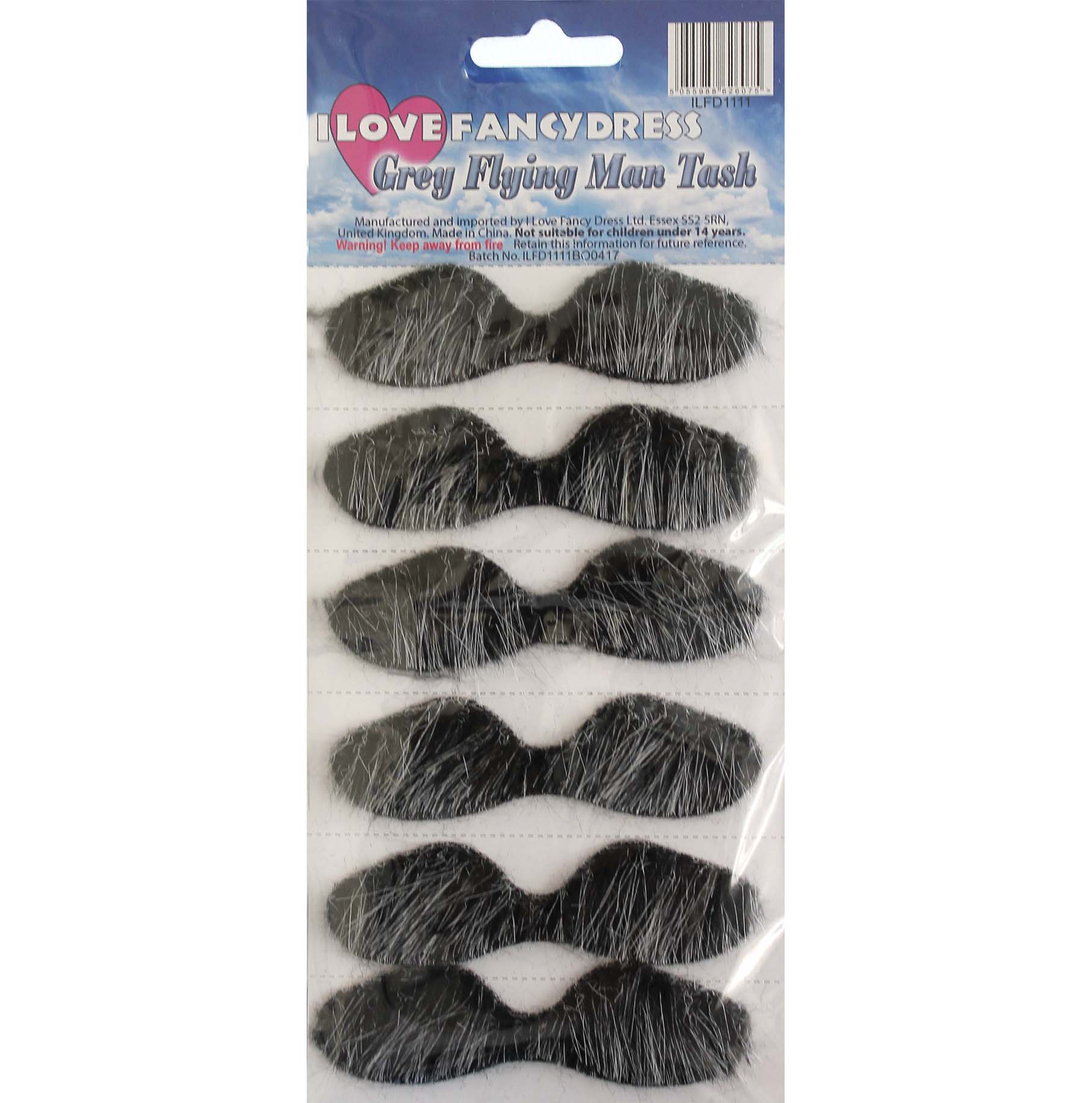 Pack of 6 Grey Stick on Flying Man Tash