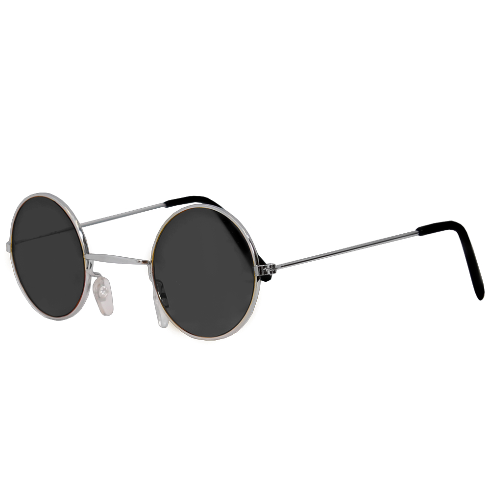 Circular Glasses with Black Lens