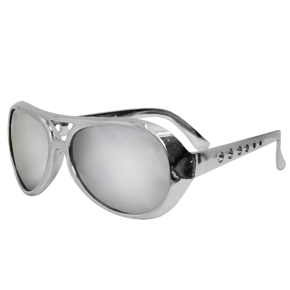 Licensed Silver Rim Elvis Sunglasses