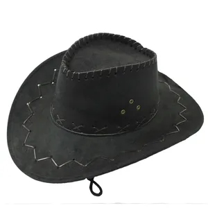 Black Faux Suede Cowboy Hat