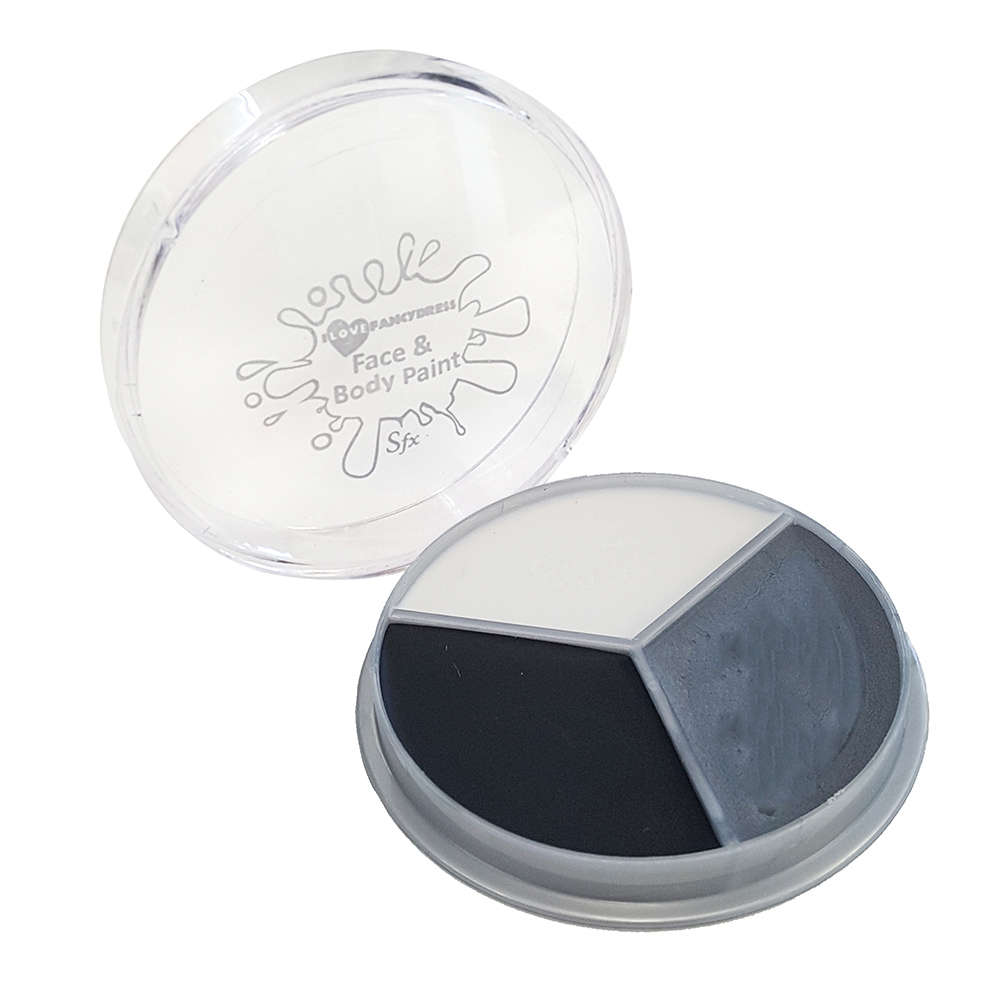 Grey, White & Black Face Paint