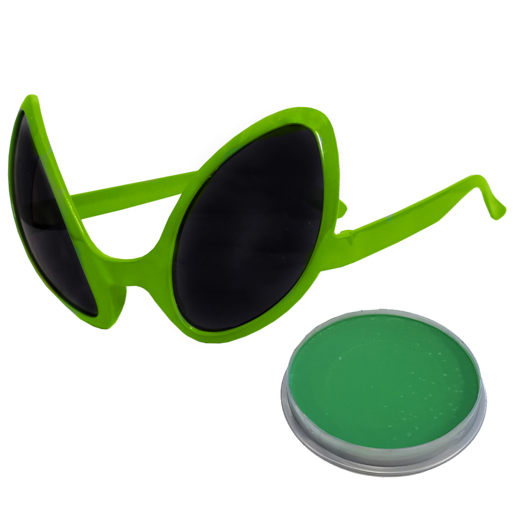 Green Alien Glasses With Face Paint