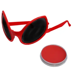 Red Alien Glasses With Face Paint