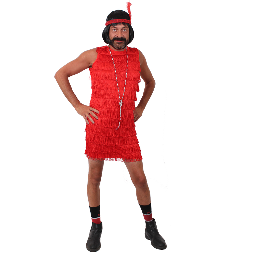 Men's Red Flapper Stag Do Costume