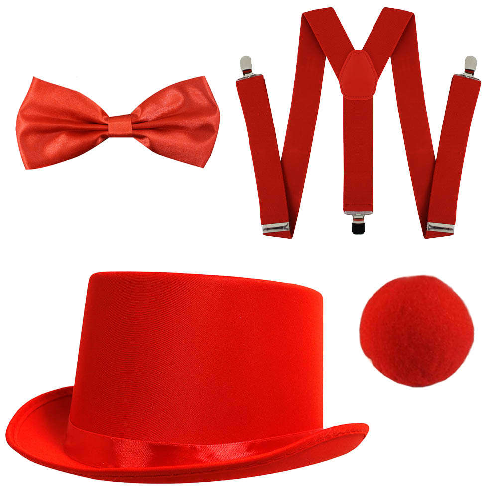 Red Nose Day Set - Satin Top Hat