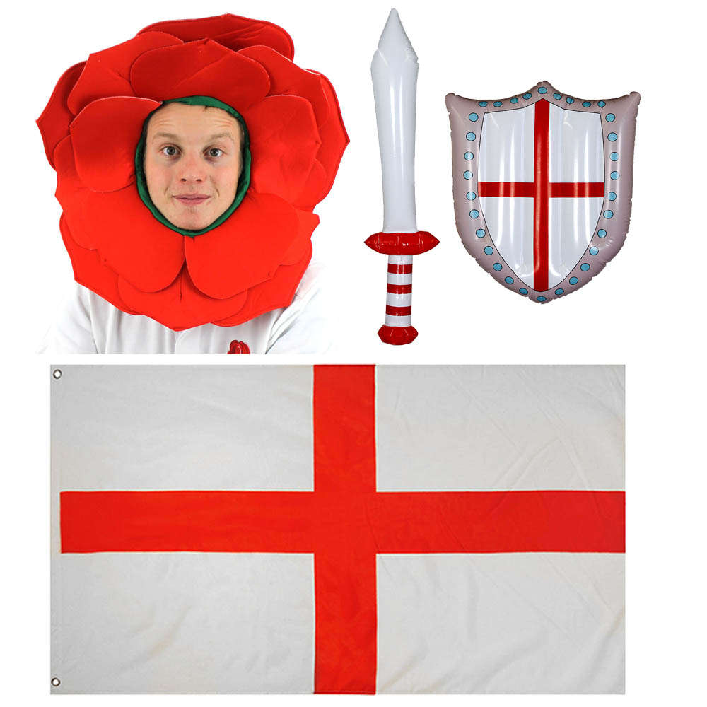 St George's Day Set - Hat, Flag + Inflatables