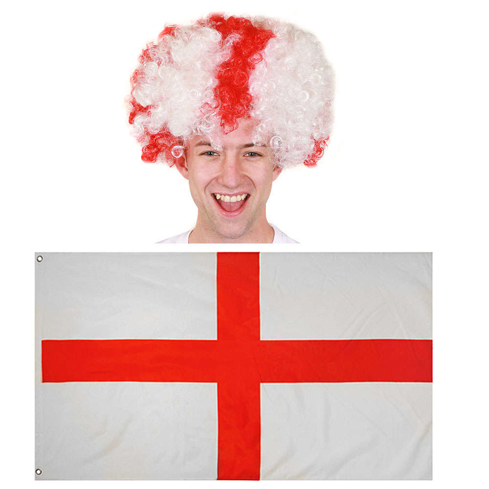 St George's Day Set - Wig and Flag