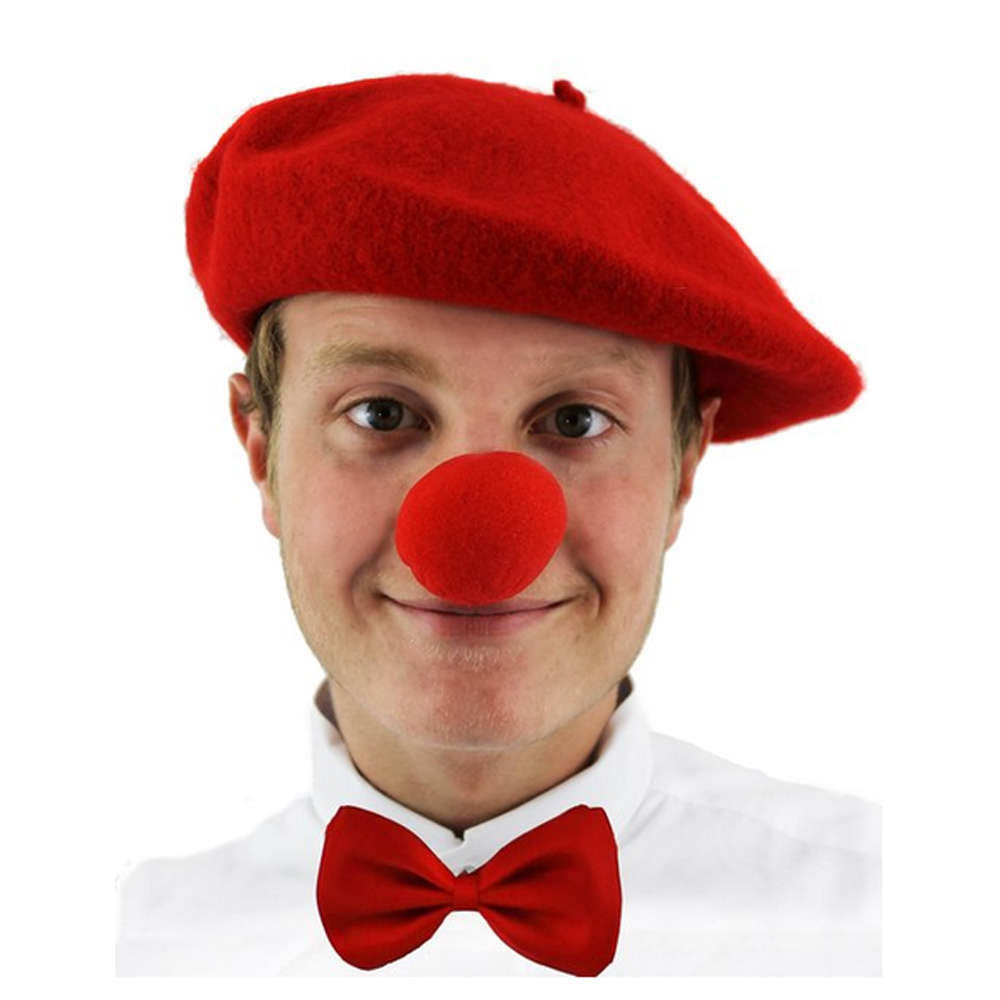 Red Nose Day Set - Beret, Nose + Bowtie