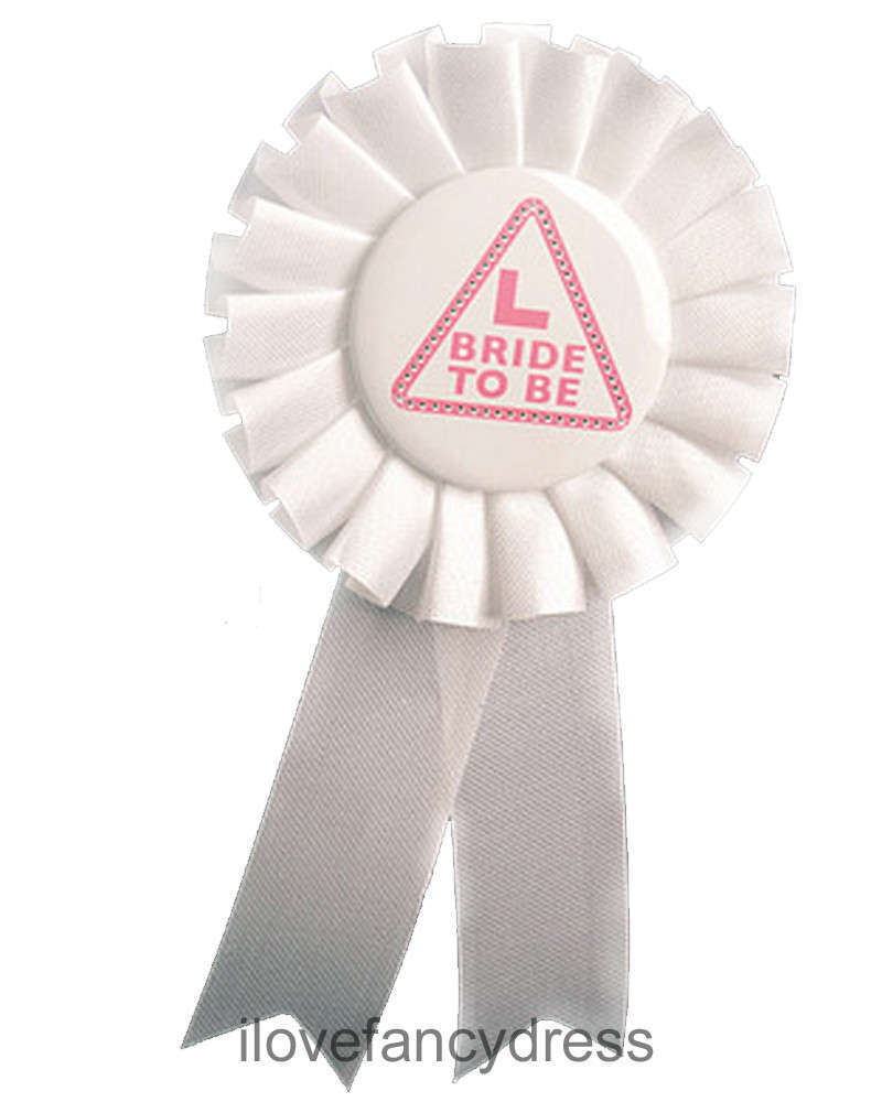 Bride to Be Rosette - White and Pink Badge
