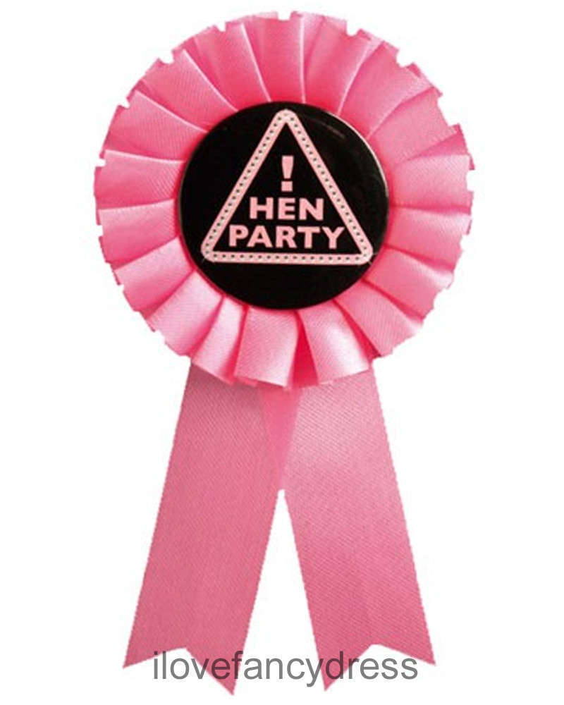 Hen Party Rosette - Pink and Black