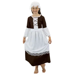 Girls Brown Tudor Maid Costume