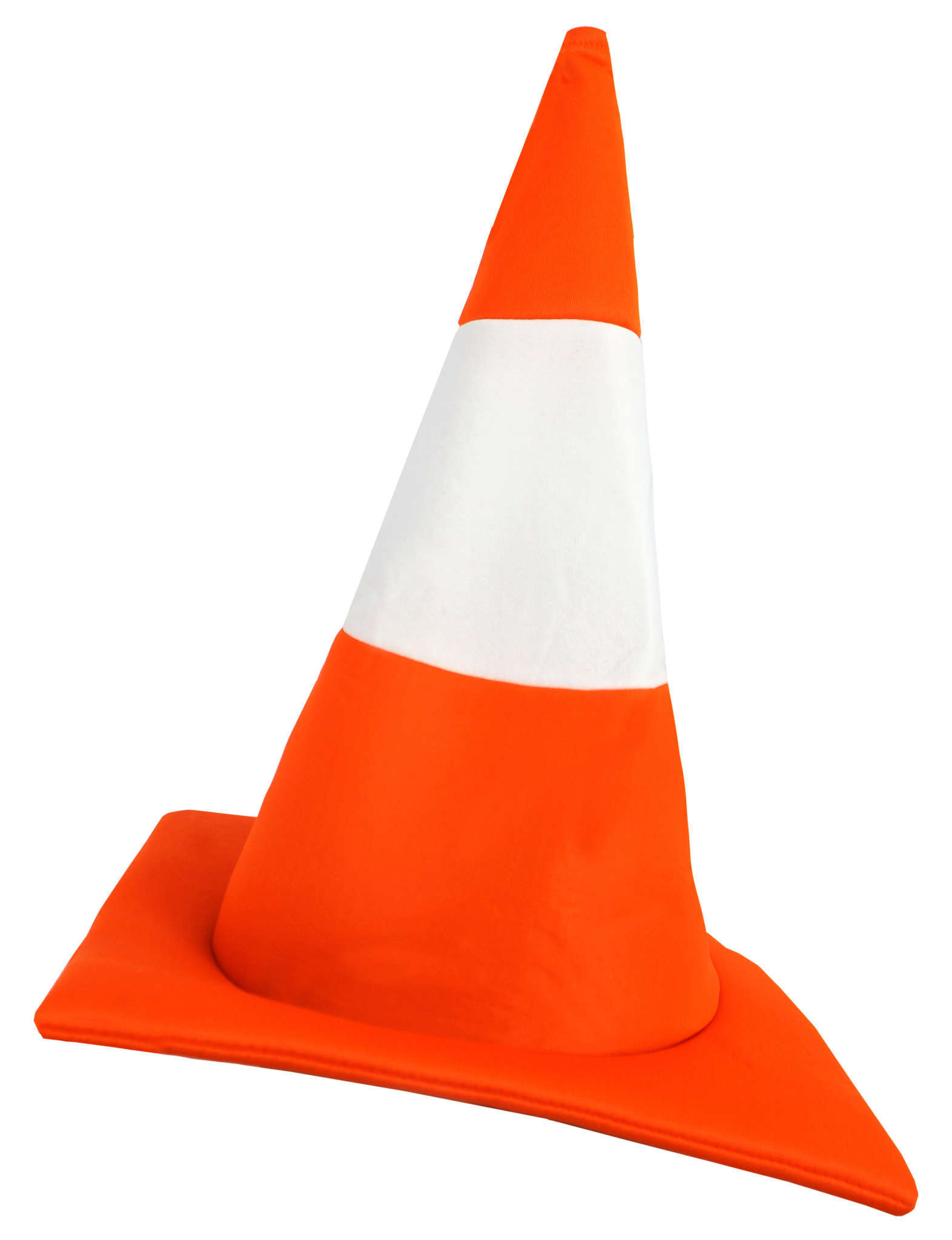 Funny Traffic Cone Hat – Orange & White Soft Foam | Adults One Size